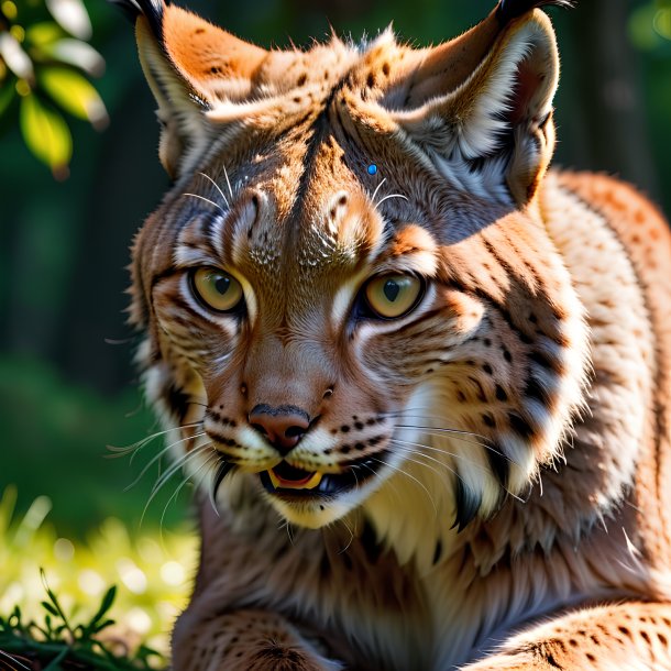 Picture of a eating lynx