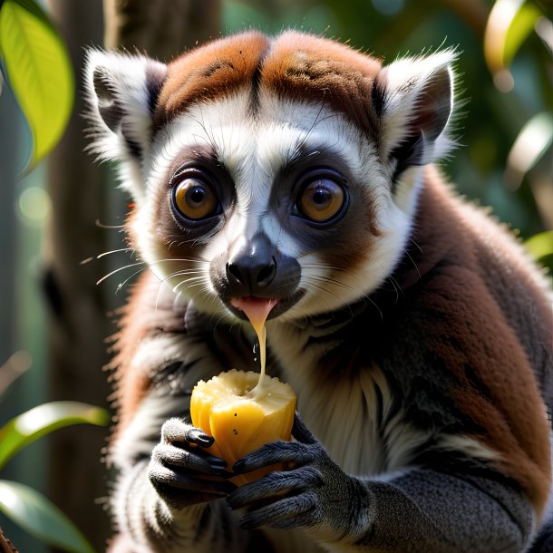 Picture of a eating lemur