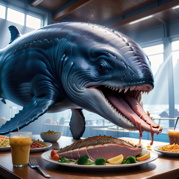 Picture of a eating blue whale