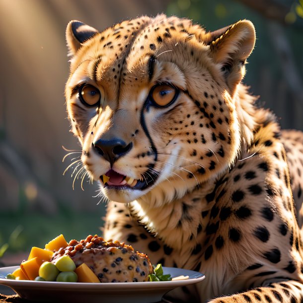 Picture of a eating cheetah