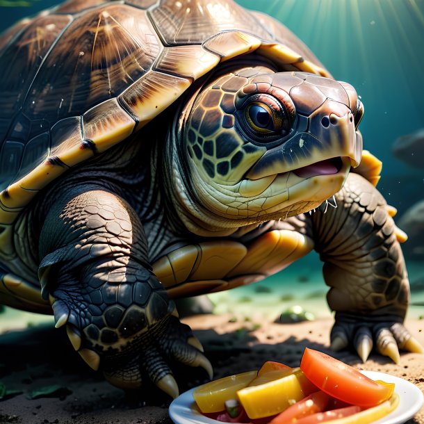 Foto de una tortuga que come