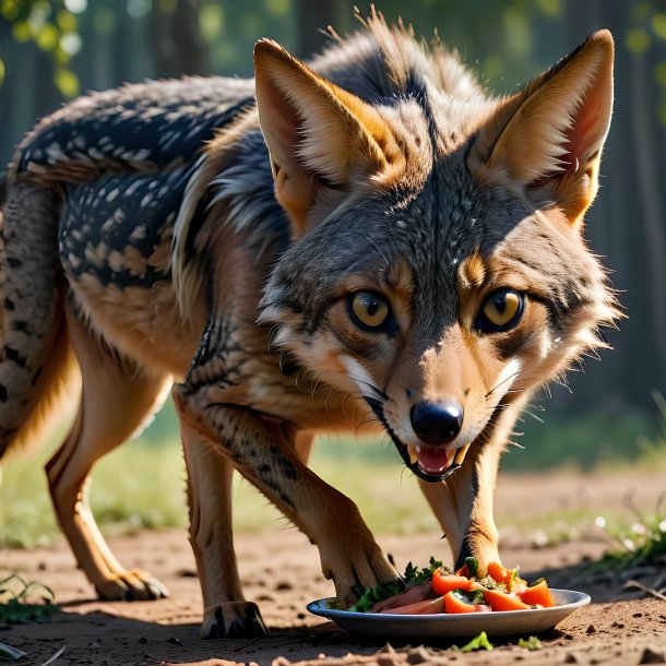 Picture of a eating jackal