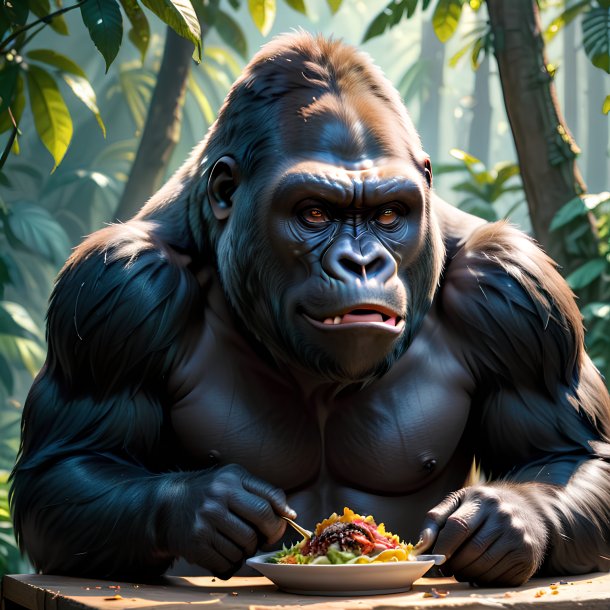 Picture of a eating gorilla