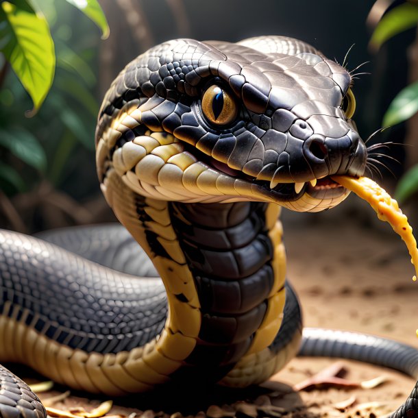 Imagem de uma cobra comendo