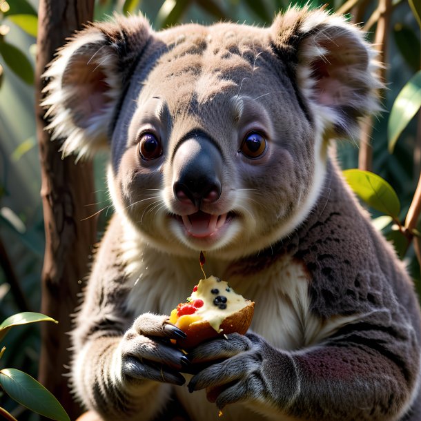 Picture of a eating koala