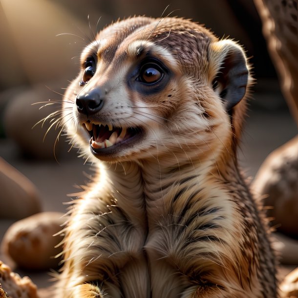 Photo d'un meerkat mangeant