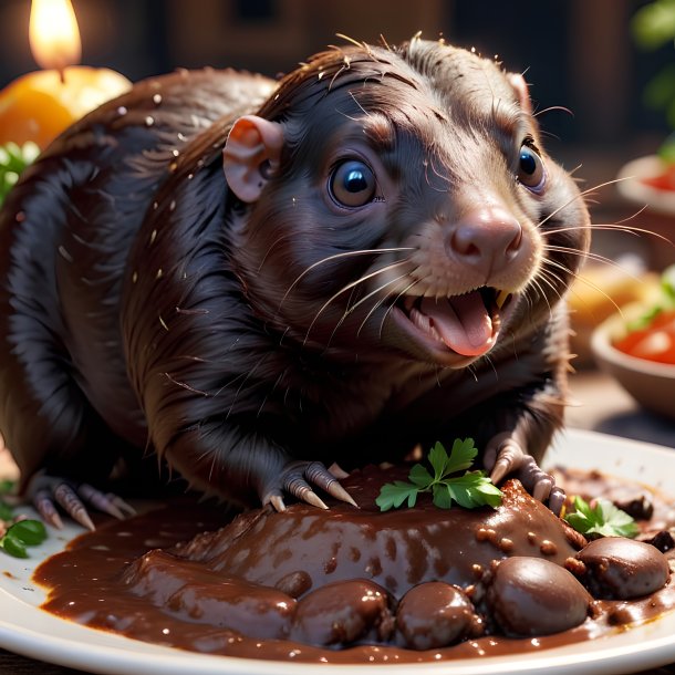 Picture of a eating mole