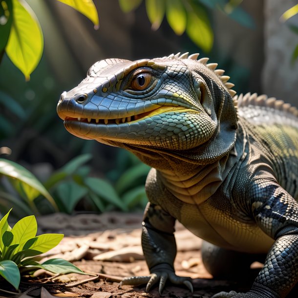 Picture of a eating monitor lizard