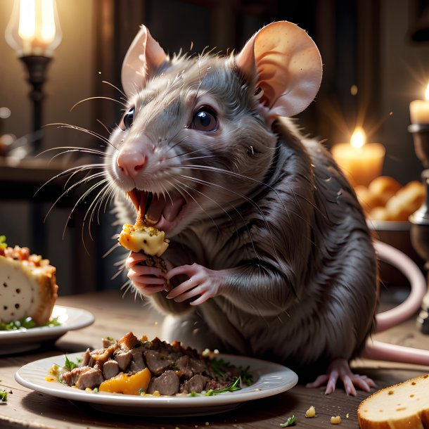 Imagem de um rato comendo