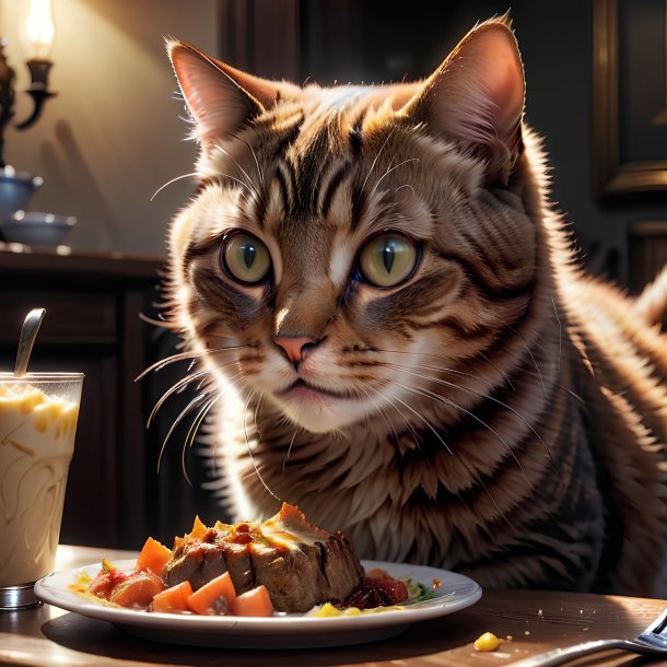 Picture of a eating cat