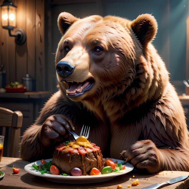 Imagem de um urso comendo