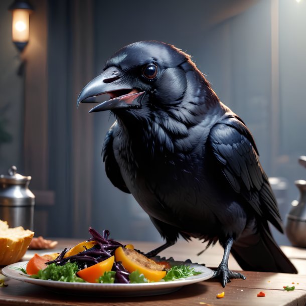 Picture of a eating crow