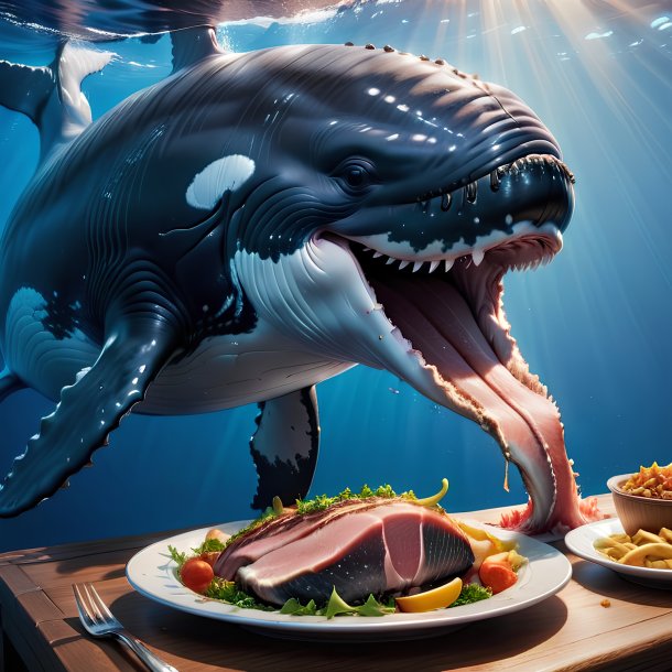 Photo d'une baleine qui mange