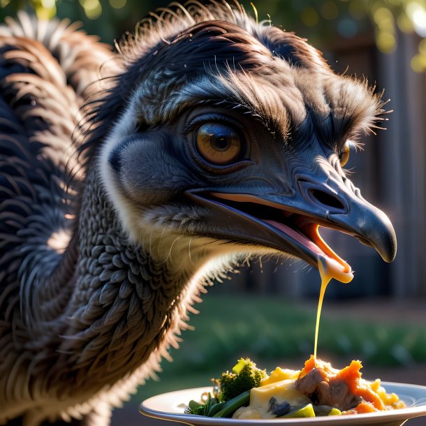 Picture of a eating emu