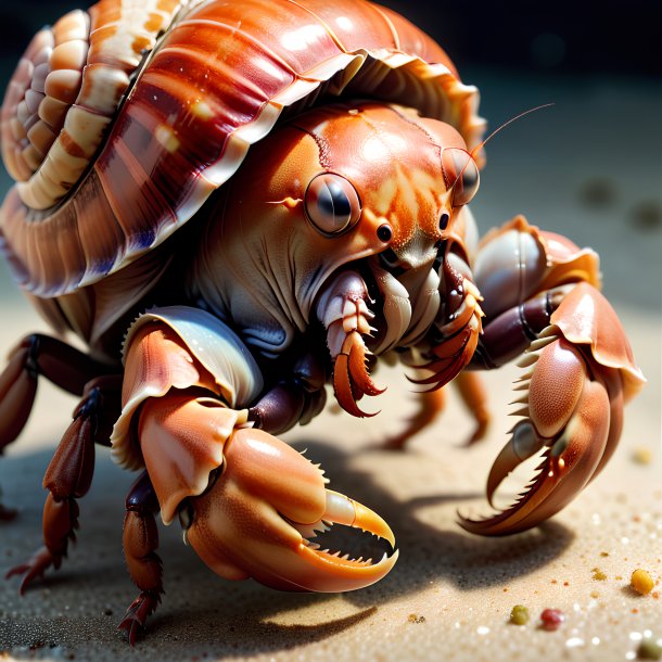 Image d'un crabe ermite mangeant