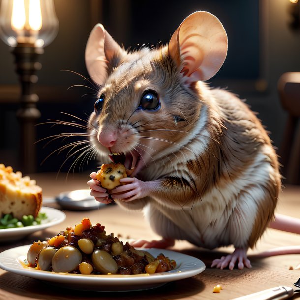 Photo d'une souris qui mange