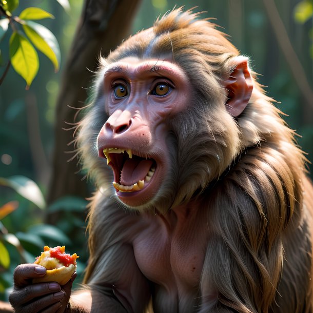 Picture of a eating baboon