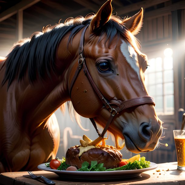 Picture of a eating horse