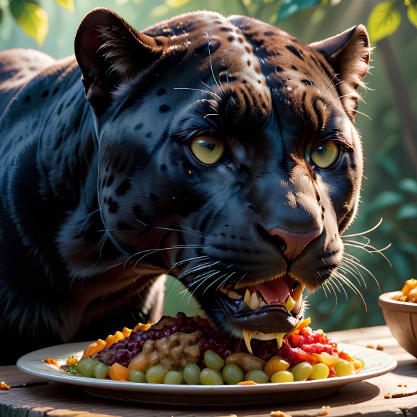 Photo d'une panthère à manger