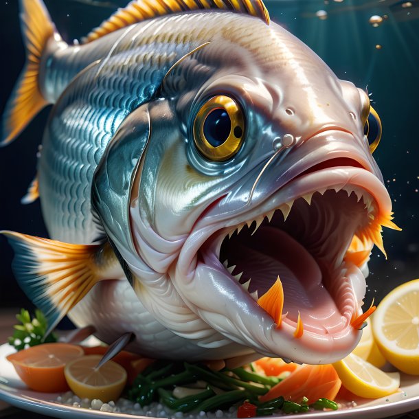 Imagem de um peixe comendo