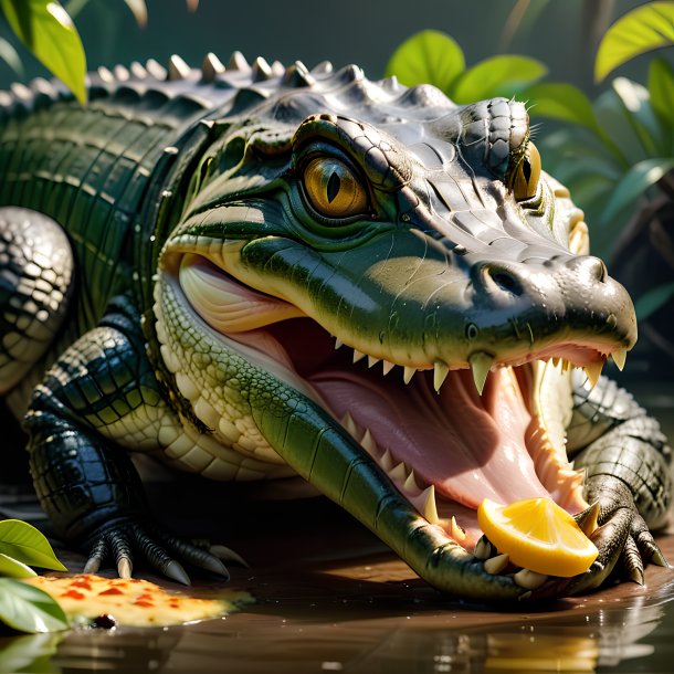 Photo d'un alligator alimentaire