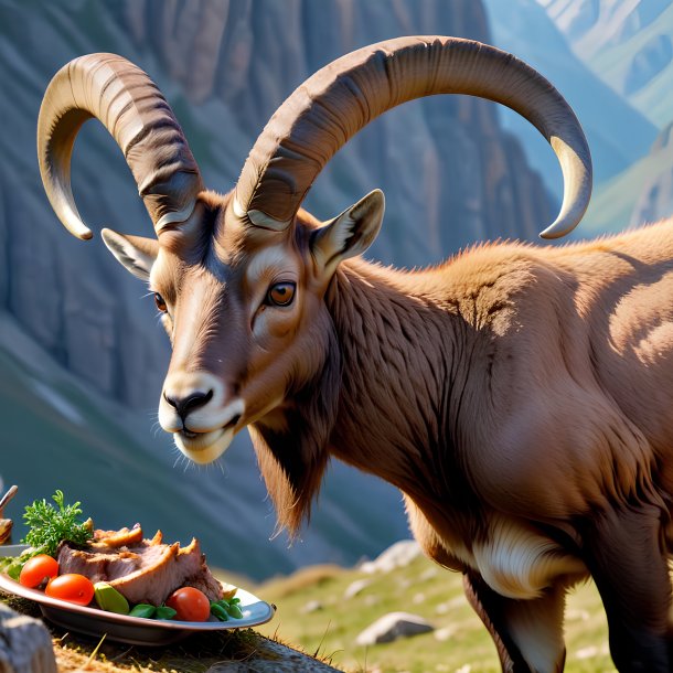 Рисунок едящего ibex