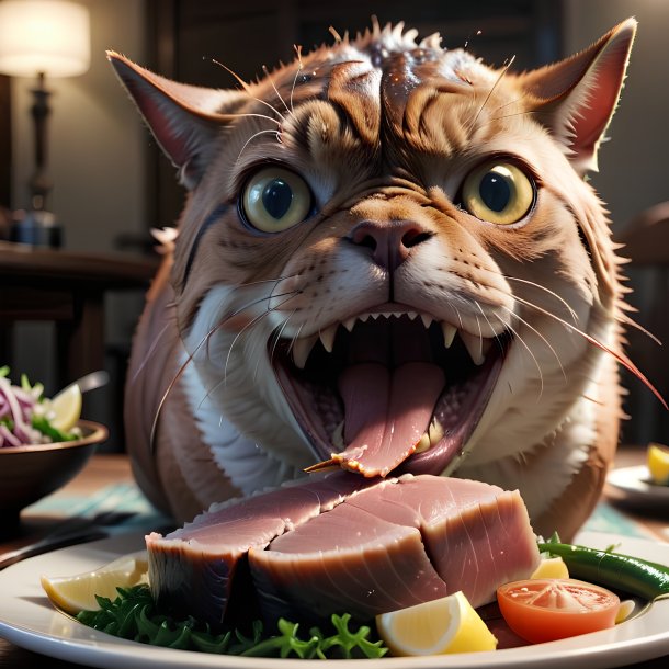 Picture of a eating tuna