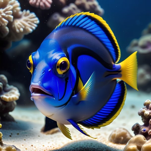 Picture of a eating blue tang