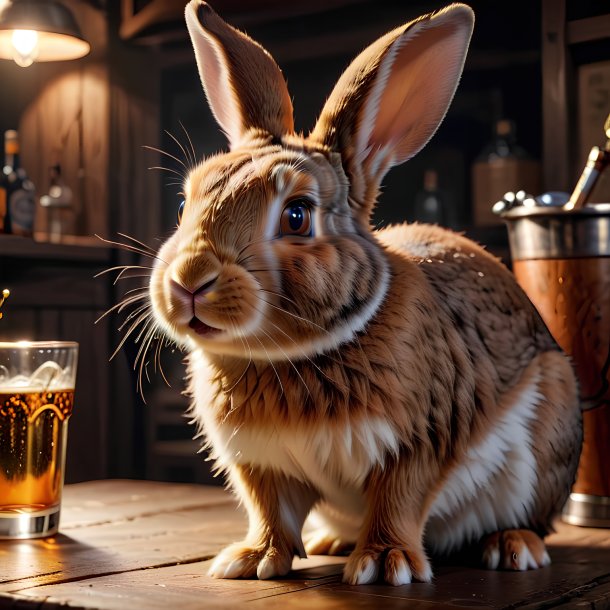 Photo d'un lapin à boire