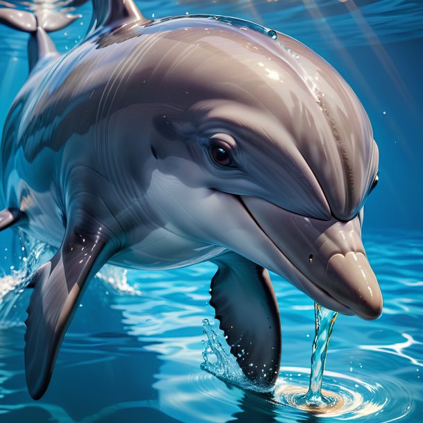 Picture of a drinking dolphin