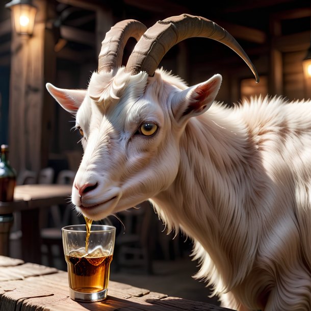 Picture of a drinking goat