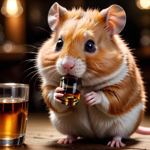 Picture of a drinking hamster