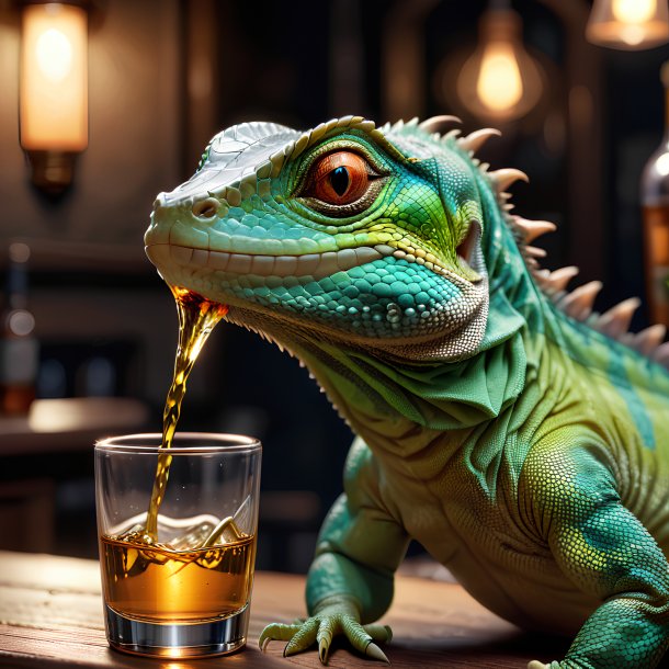 Picture of a drinking lizard