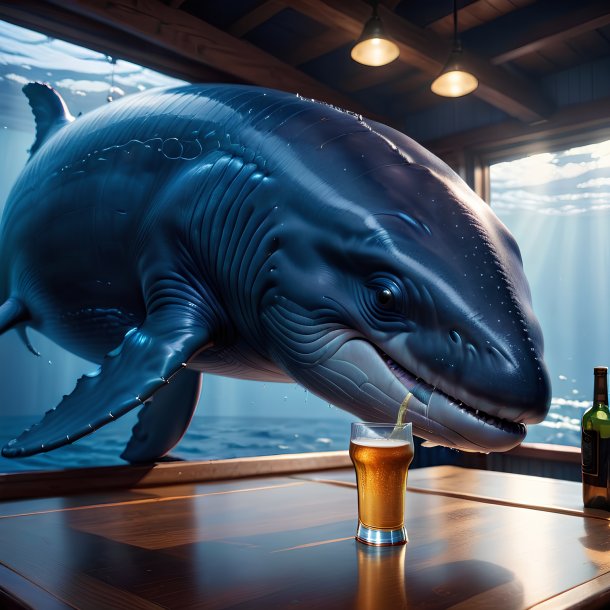 Picture of a drinking blue whale