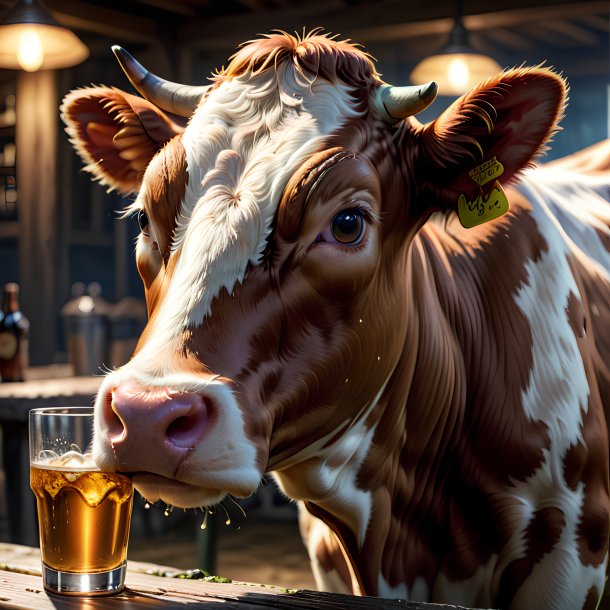 Photo d'une vache à boire