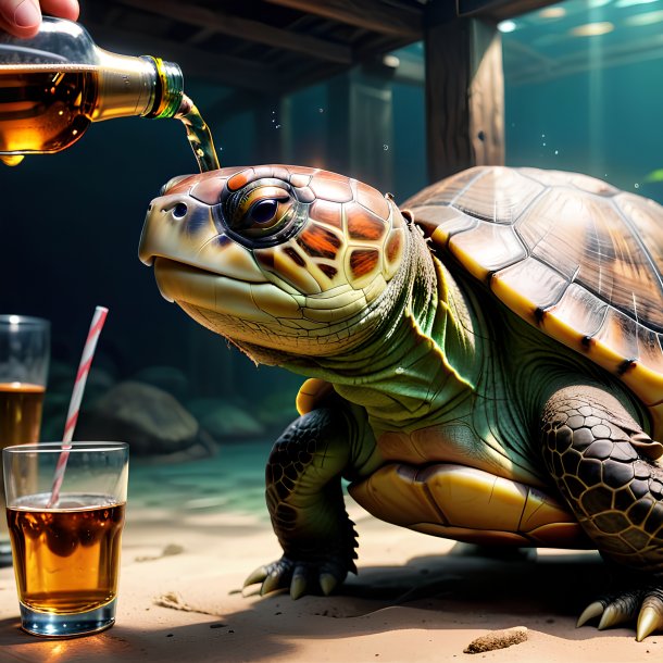 Picture of a drinking turtle