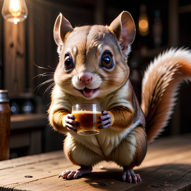 Picture of a drinking flying squirrel