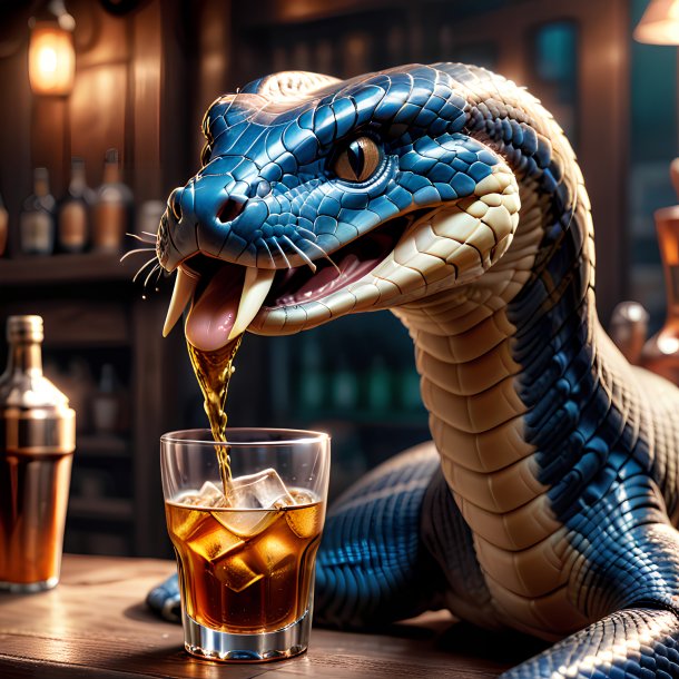 Picture of a drinking cobra