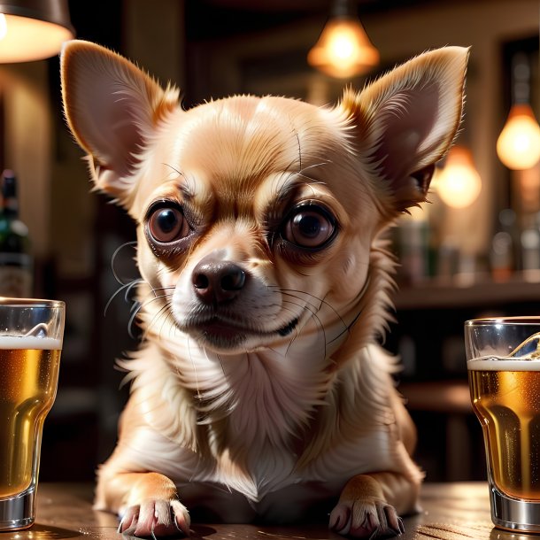 Picture of a drinking chihuahua