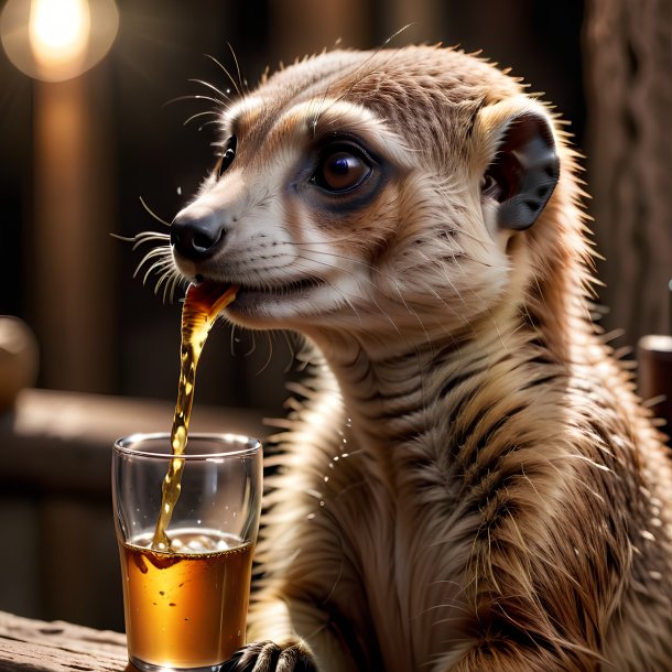 Picture of a drinking meerkat