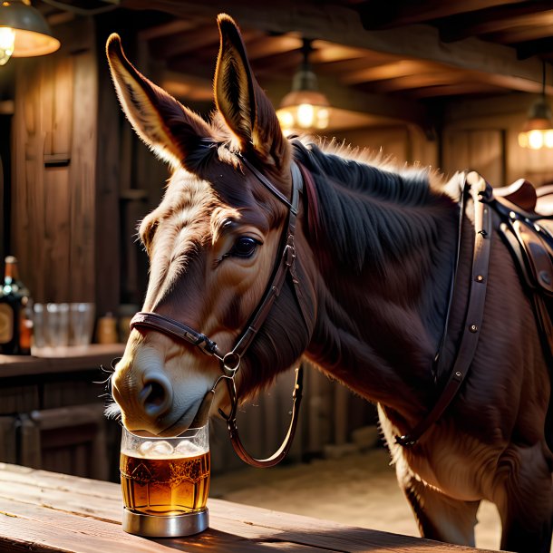 Picture of a drinking mule