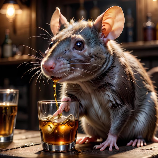 Picture of a drinking rat