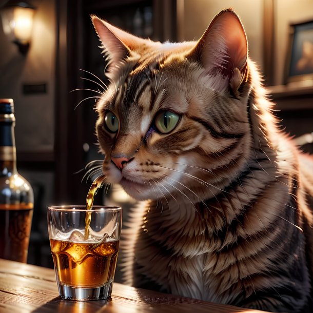 Picture of a drinking cat