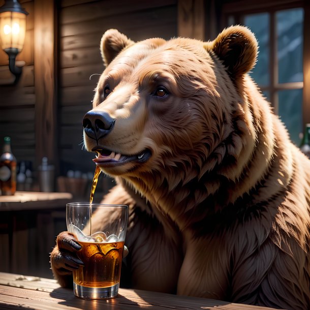 Picture of a drinking bear