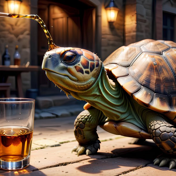 Picture of a drinking tortoise