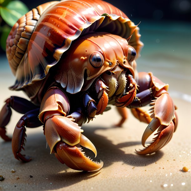 Image d'un crabe ermite buvant