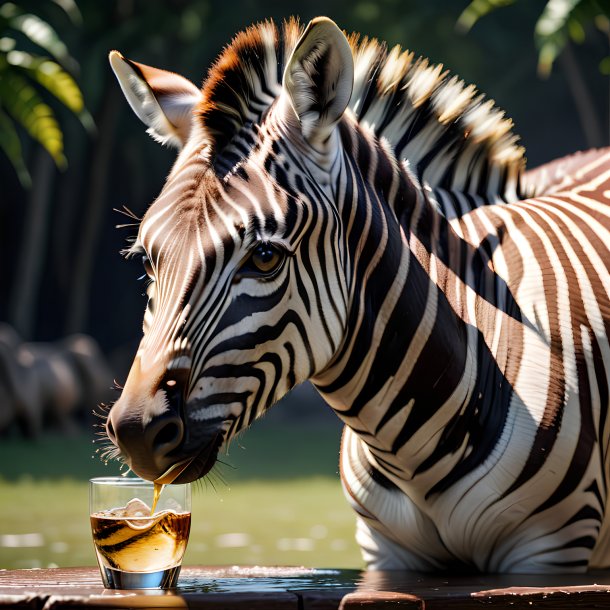 Picture of a drinking zebra