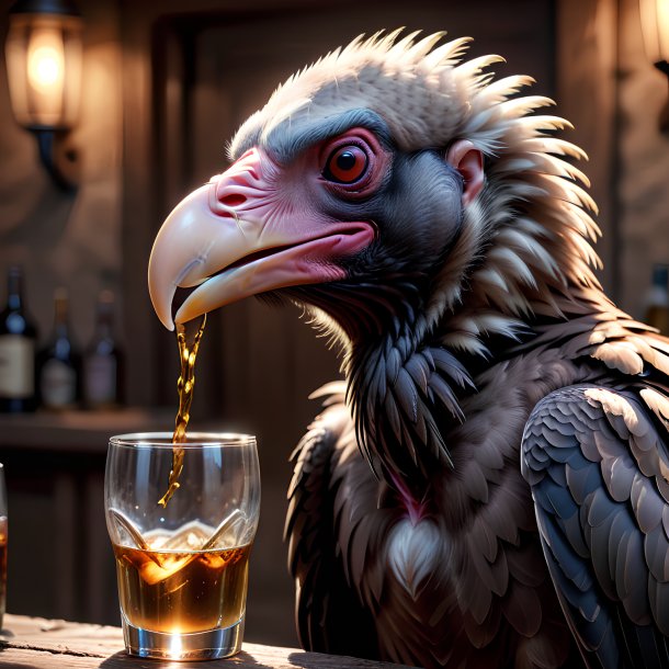 Picture of a drinking vulture