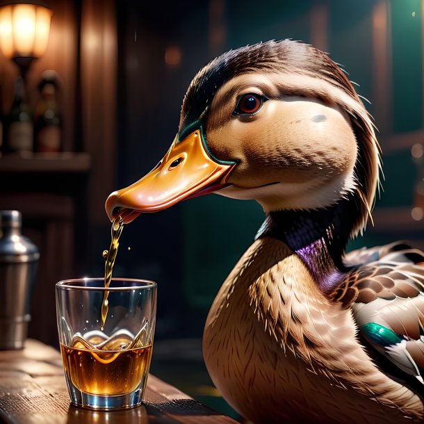 Picture of a drinking duck