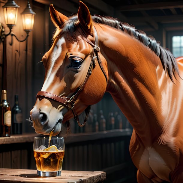 Picture of a drinking horse